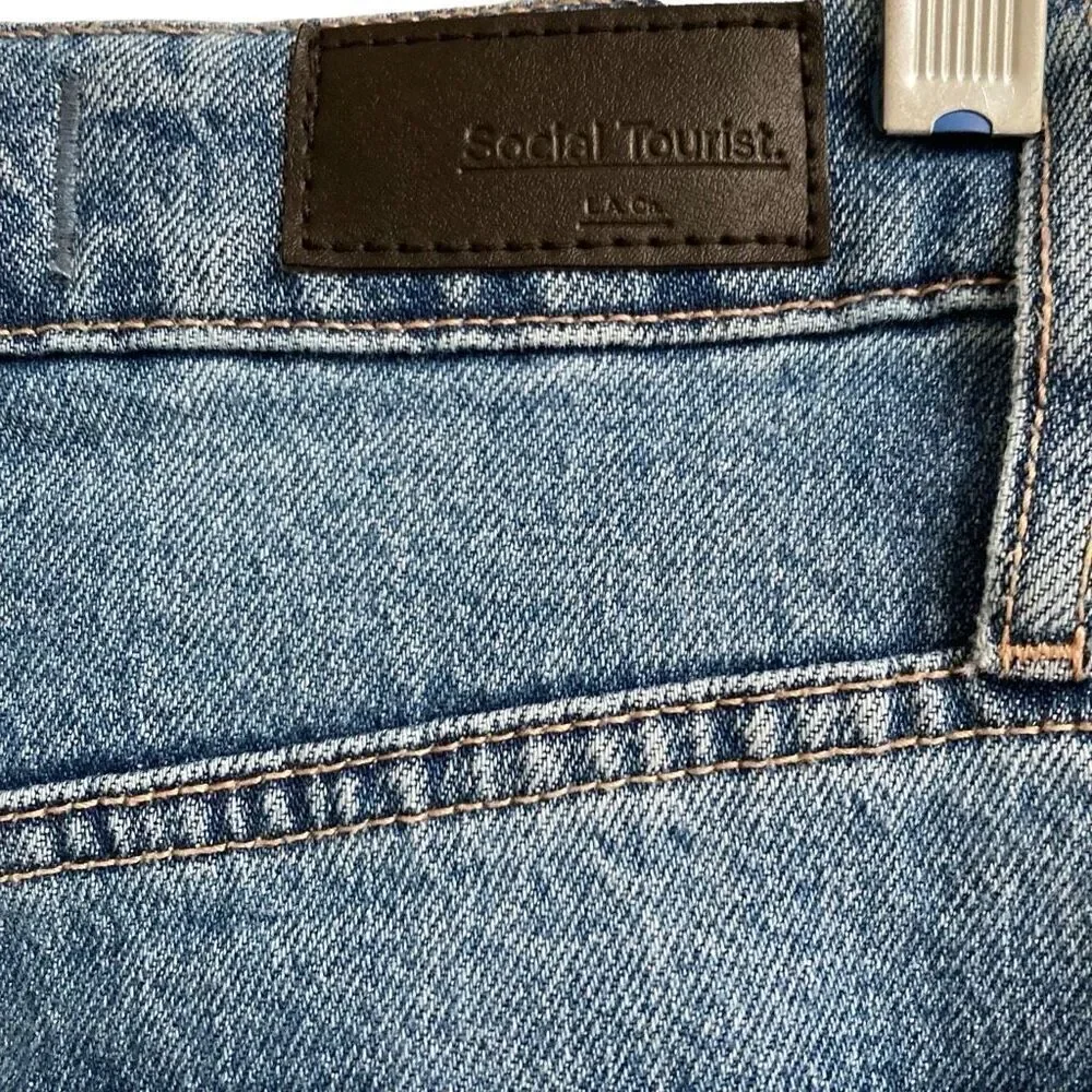 Hollister Social Tourist Ultra High-rise‎ Baggy Jeans Women’s 27 Wide Snap Leg ￼